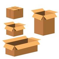 diseño de vector de colección de iconos de cajas de cartón