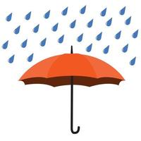 paraguas y lluvia ilustración vector diseño