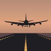 commercial air plane landing illustration vector design