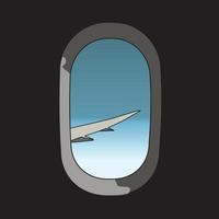 diseño de vector de ilustración de vista interior de ventana de avión de aire