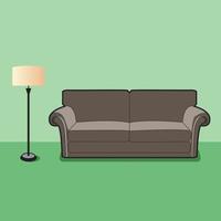 silla de sofá en el diseño de vector de ilustración de sala de estar