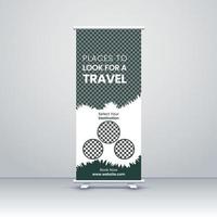 Tour and Travel rollup or X banner or universal roll-up banner design template for business vector