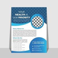 Modern Medical A4 Flyer Template Design. cover design for a report and medical brochure design, flyer, leaflets decoration for printing and presentation. vector