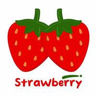 Strawberry fruit with vector pattern, Stylish hand drawn texture. Strawberry isolate white background abstract design