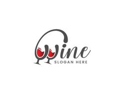 diseño de logotipo de vino, letra w con logotipo de vino logotipo de vector de vino o vid