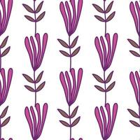 Flower seamless pattern. Abstract floral wallpaper. Doodle art style. Cute plants endless backdrop. vector