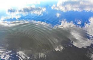 North German Stoteler See Lake blue water with cloud reflection photo