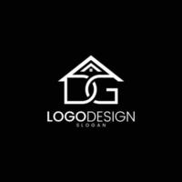 logotipo de letra inicial abstracta d y g, utilizable para la marca y el vector del logotipo de la empresa.