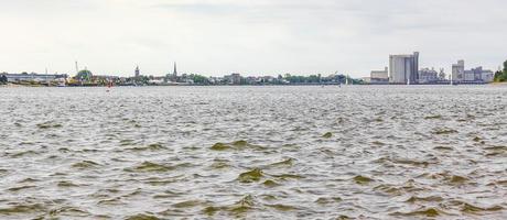 Wadden sea tidelands coast beach water landscape Harrier Sand Germany. photo