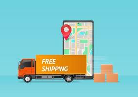 Free shipping promotion web banner. vector