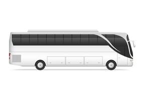 realistic white bus side view vector