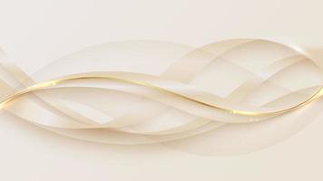 líneas de onda doradas de estilo de lujo abstracto sobre fondo blanco vector