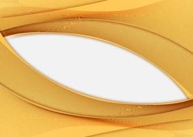 Abstract template header yellow curve with line elements texture isolated on white background vector