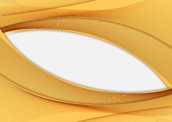 Abstract template header yellow curve with line elements texture isolated on white background