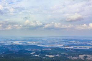 Landscape Panorama view from top of Brocken mountain Harz Germany photo