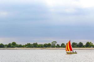 Wadden sea tidelands coast beach water landscape Harrier Sand Germany. photo