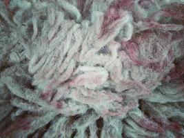 Old mop, close-up, see details microfiber fibers and stains photo