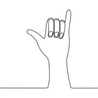 continuous line drawing on hand gestures vector