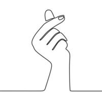 continuous line drawing on hand gestures vector