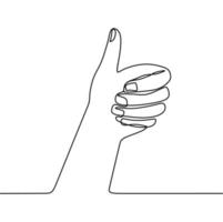 continuous line drawing on hand gestures vector