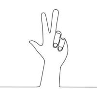 continuous line drawing on hand gestures vector