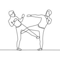 continuous line drawing on fight vector