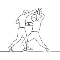 continuous line drawing on fight vector