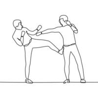 continuous line drawing on fight vector