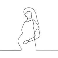 continuous line drawing on someone is pregnant vector