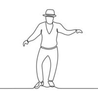 continuous line drawing on someone is dancing vector