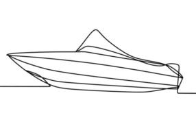 continuous line drawing on boat vector