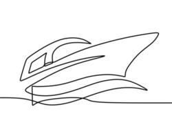 continuous line drawing on boat vector