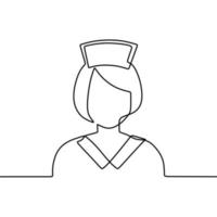 continuous line drawing on nurse vector