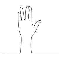 continuous line drawing on hand gestures vector