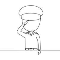 continuous line drawing on police vector