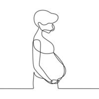 continuous line drawing on someone is pregnant vector