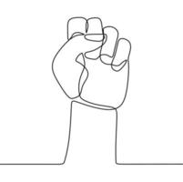 continuous line drawing on hand gestures vector