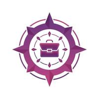 suitcase compass logo gradient design template icon element vector