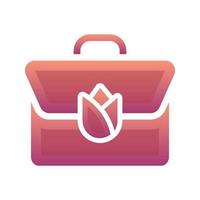 suitcase flower logo gradient design template icon element vector