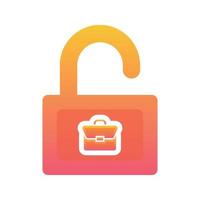 suitcase padlock logo gradient design template icon element vector