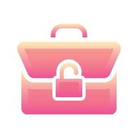 suitcase padlock logo gradient design template icon element vector