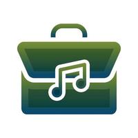 suitcase music logo gradient design template icon element vector