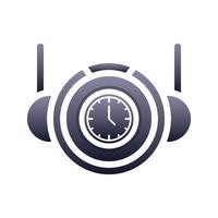 elemento de icono de plantilla de diseño de degradado de logotipo de astronauta de reloj vector