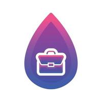 suitcase water logo gradient design template icon element vector