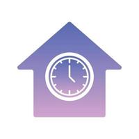 clock home logo gradient design template icon element vector