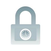 clock lock logo gradient design template icon element vector