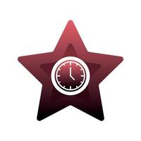 elemento de icono de plantilla de diseño de degradado de logotipo de estrella de reloj vector