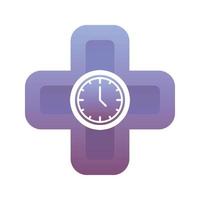 elemento de icono de plantilla de diseño de degradado de logotipo médico de reloj vector