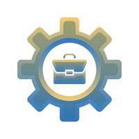 suitcase gear logo gradient design template icon element vector