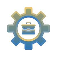 suitcase gear logo gradient design template icon element vector